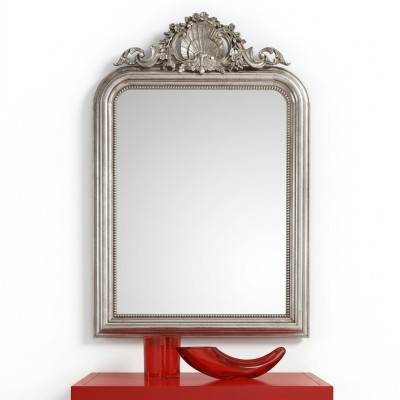 Classic design mirror wall mirror baroque rococo luxury furniture wood frame silver