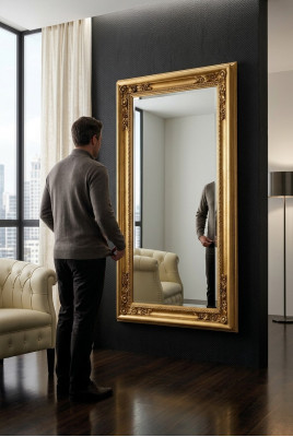 Modern large mirror wall mirror real wood frame hanging mirror luxury furniture new