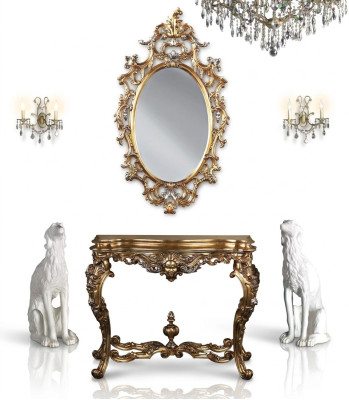 Modern Large Luxury Mirror Wall Mirror Real Wood Frame Hanging Mirror Luxury Furniture