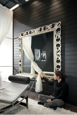 Mirror Wooden Frame Wall Mirror Classic Designer Mirror 192x112 Wood XXL Large