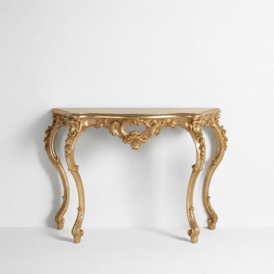 Baroque console table sideboard wall table hallway table classic wood silver new