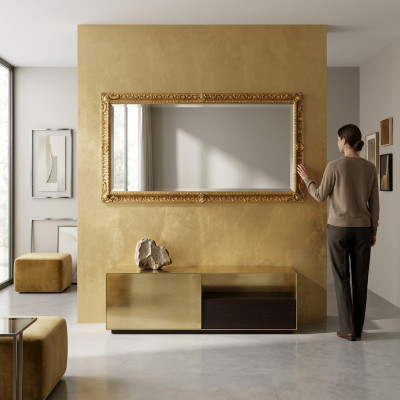 Wall mirror wooden frame mirror frame design Rococo Baroque living room furniture new