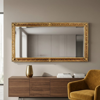 Wall mirror wooden frame mirror frame design Rococo Baroque living room furniture new