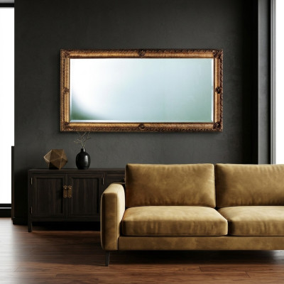 Large wall mirror XXL royal baroque style design furniture rococo wood frame 181x91