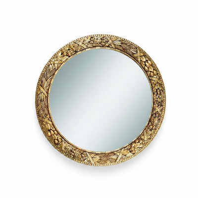 Classic wall mirror wood mirror furniture new baroque round round frame wall new