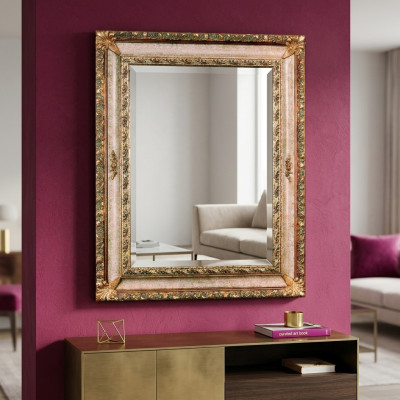 Classic wall mirror, wooden frame, mirror, furniture 94x184 design, baroque, rococo, new.