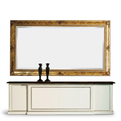 Classic design mirror, wall mirror, retro baroque rococo golden wood frame