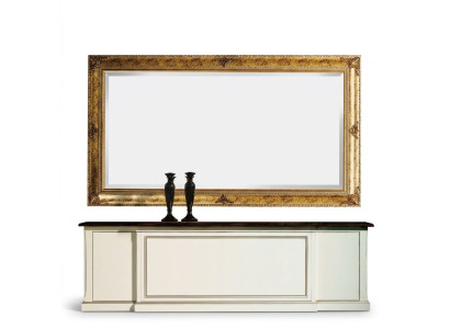 Classic design mirror, wall mirror, retro baroque rococo golden wood frame