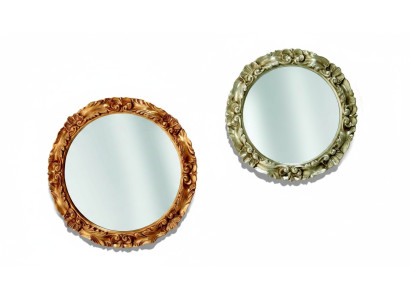 Classic Wall Mirror Wood Frame Mirror Furniture Round 65cm Glass Design Round New
