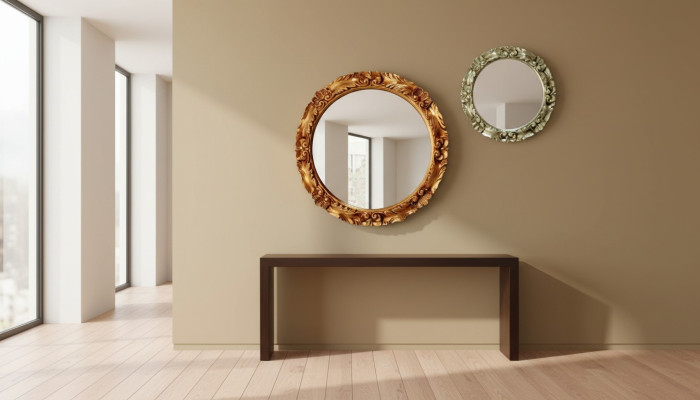 Modern large wall mirror mirror real wood frame hanging mirror luxury furniture