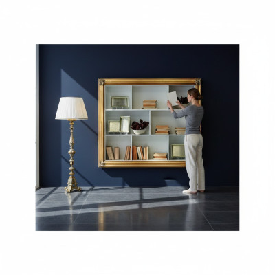 Wall shelf shelf bookcase bookshelf living room wall luxury