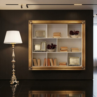 Wall shelf shelf bookcase bookshelf living room wall luxury