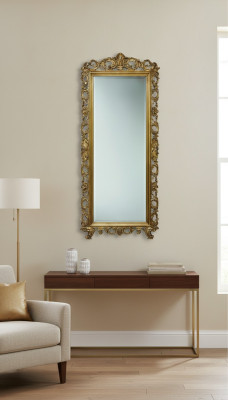 Classic Large Mirror Wall Mirror Luxury Hanging Mirror Wood Gold Wardrobe SP6480