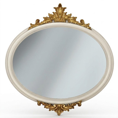 Round mirror wall mirror hallway living room bath wood glass design decoration SP7240