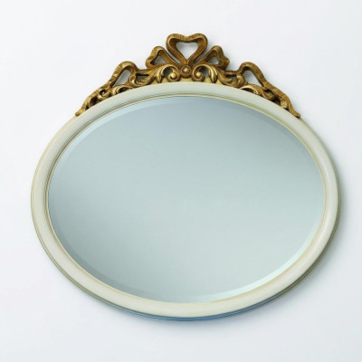 Hall mirror mirror wall mirror bathroom round wood wall decoration little mirror baroque