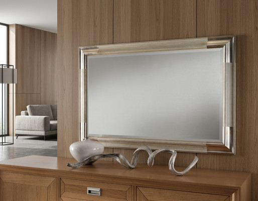 Designer mirror sideboard baroque mirror living room shelf luxury mirror silver