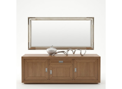 Designer mirror sideboard baroque mirror living room shelf luxury mirror silver