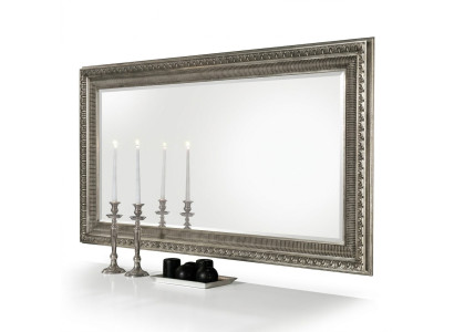 Handcrafted floor mirror large in a wooden frame made of real wood