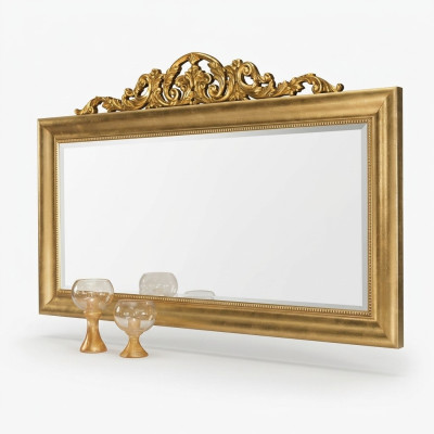 Mirror Wall Mirror Rectangular Hallway Mirror Wood Wall Decoration Little Mirror Baroque