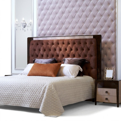 Bed luxury upholstery design double beds hotel marital sleeping room textile