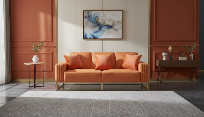 Three-seater couch upholstery leather sofa 3 seater couches wood modern style sofas