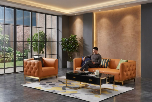 Classic sofa couch upholstery 3+1 seater couches leather seating suite