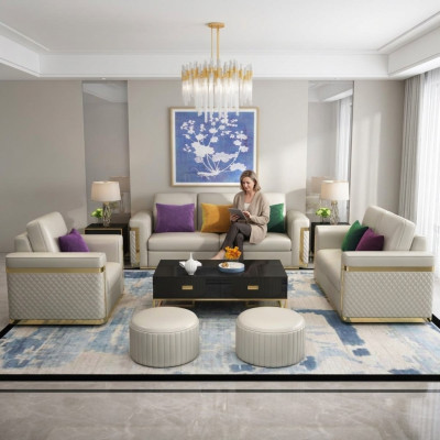 Luxury Mega Class 3+2 Seater Genuine Handcrafted Couches Upholstered Sofas