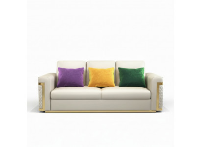 Design upholstery luxury seat sofa couch textile sofa 3-seater faux leather three-seater!