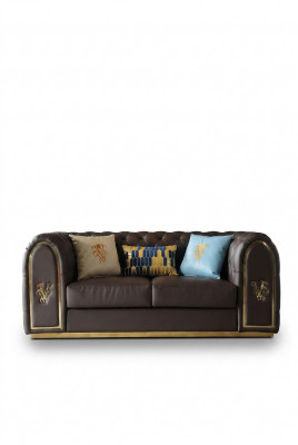 Three-seater design sofa 3-seater relax sofas upholstered couch seating Chesterfield new
