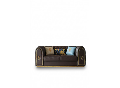 Three-seater design sofa 3-seater relax sofas upholstered couch seating Chesterfield new