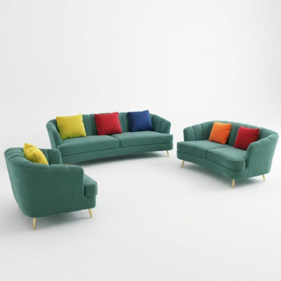 Complete Set Sofa Suite 3+2+1 Seater Design Sofa Couch Living Room Landscape