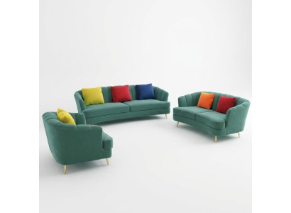 Complete Set Sofa Suite 3+2+1 Seater Design Sofa Couch Living Room Landscape