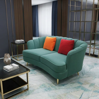 Two-seater sofa 2-seater design sofas upholstery modern seating fabric textile couch!