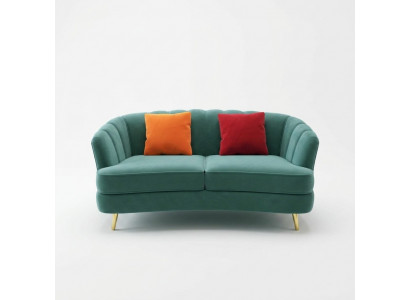 Two-seater sofa 2-seater design sofas upholstery modern seating fabric textile couch!