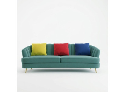 Couch velvet fabric living room sofa couches classic three-seater XL upholstery