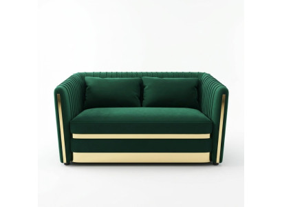 Green Designer Sofa Couch Upholstery XXL 2-Seater Big Sofas Couches Fabric Leather