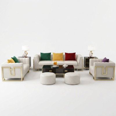 Sofa set Big Set 3+1 seater leather sofa couch set design couches