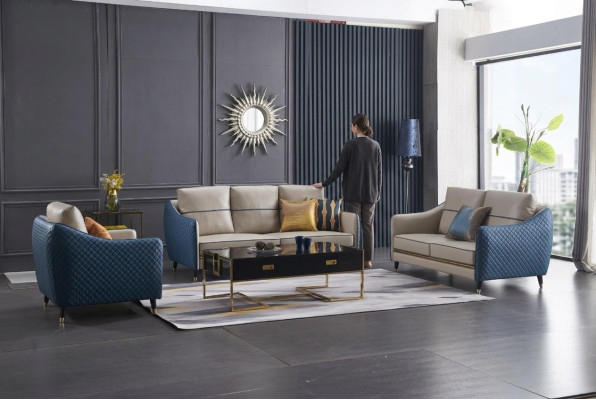 Living area sofa upholstery sofa set 3+2+1 coffee table side table