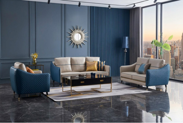 Living area sofa upholstery sofa set 3+2+1 coffee table side table