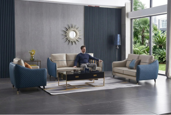 Sofa set 3+1 seater set design decor sofas upholstered couches relax leather