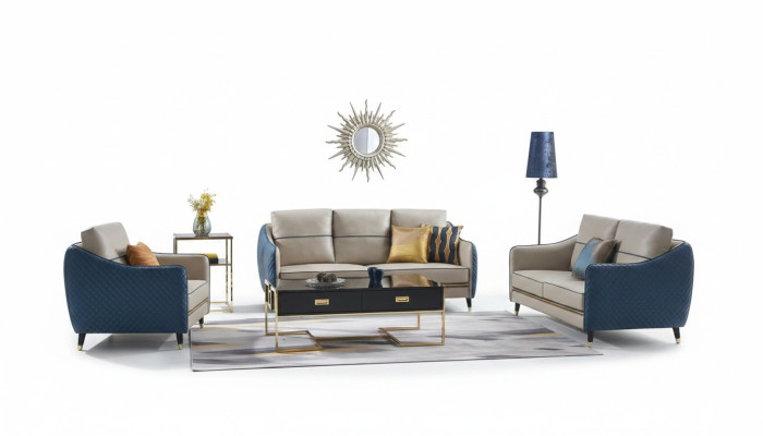 Sofa set 3+1 seater set design decor sofas upholstered couches relax leather