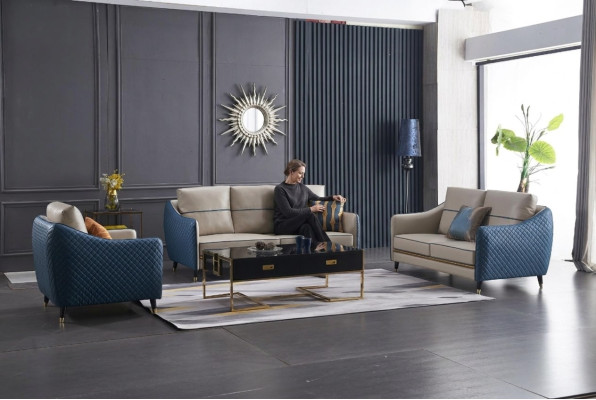 Classic Design Chesterfield Big XXL 3-Seater Couch Leather Textile Sofas