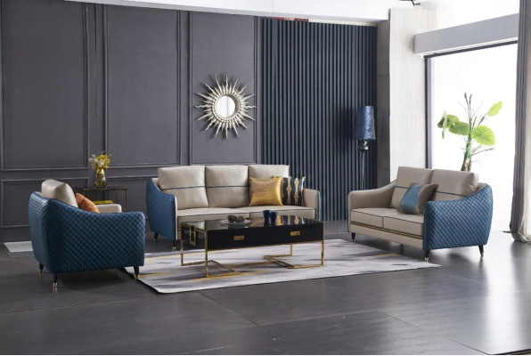 Classic Design Chesterfield Big XXL 3-Seater Couch Leather Textile Sofas