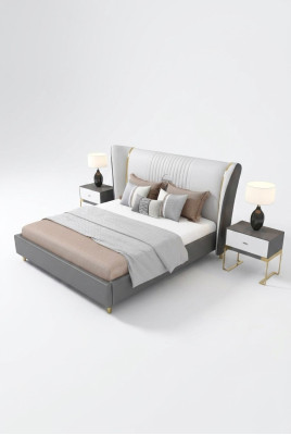 Luxury bedroom bed nightstand dresser 3-piece set design beds