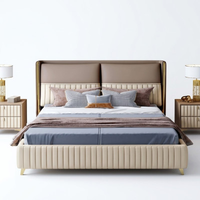 Bed 3-piece bedroom set design modern luxury bedroom nightstand