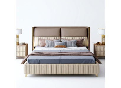 Bed 3-piece bedroom set design modern luxury bedroom nightstand