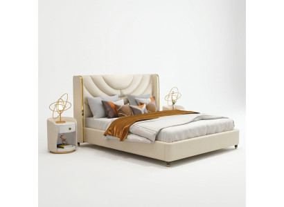 Bedroom Bed Nightstands 3-Piece Set Design Luxury Beds Wood Double Bed NEW