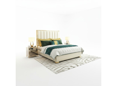 Luxury bedroom furniture bed 2x bedside table set beds hotel furniture 3-piece set.