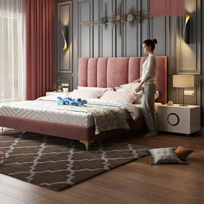 Luxury bedroom furniture complete 3-piece set bed 2x bedside tables modern