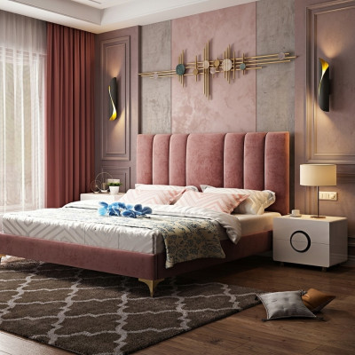Luxury bedroom furniture complete 3-piece set bed 2x bedside tables modern